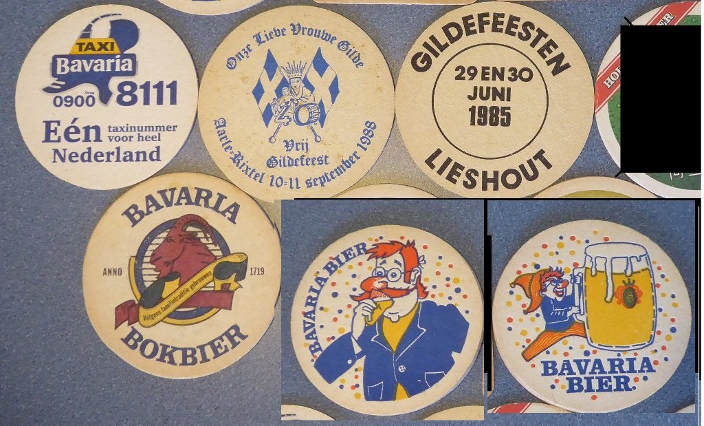 6 bier viltjes Bavaria (zie foto), Ophalen of Verzenden, Gebruikt, Viltje(s), Bavaria