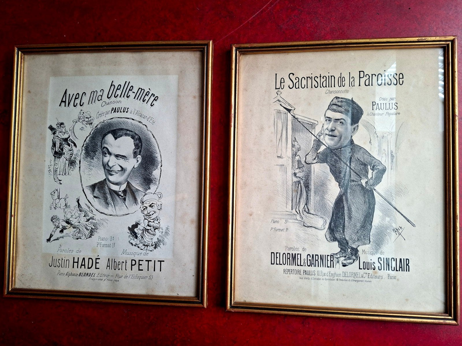 Set Franse Bladmuziekprent 1880 - 1890, Ophalen