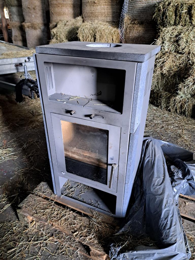 Houtkachel 6kW speksteen bekleding, Gebruikt, Houtkachel, Ophalen of Verzenden, Vrijstaand