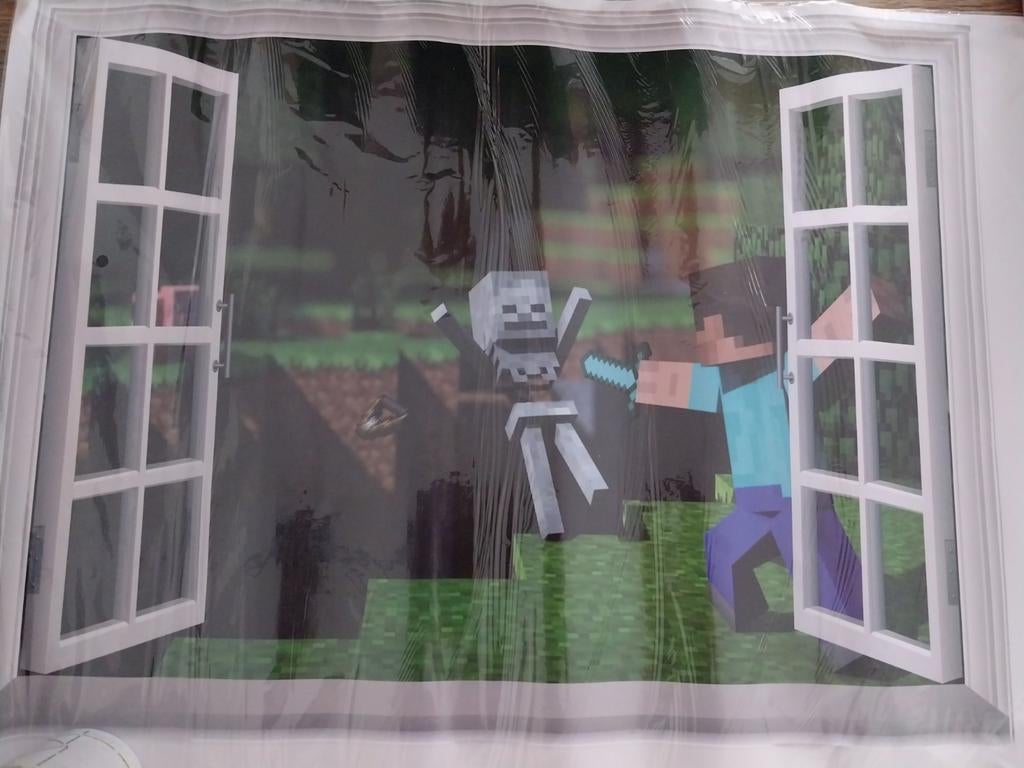 Muursticker Minecraft 50x69cm - Nieuw!, Ophalen