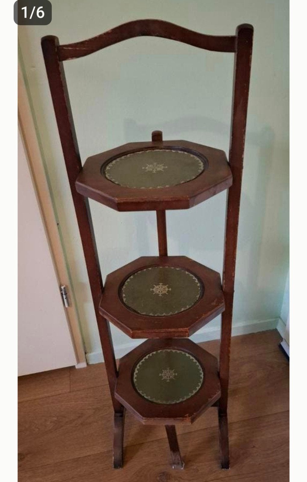 Prachtige antieke houten etagere van 90 cm hoog,, Huis en Inrichting, Woonaccessoires | Etagères, Ophalen, Gebruikt
