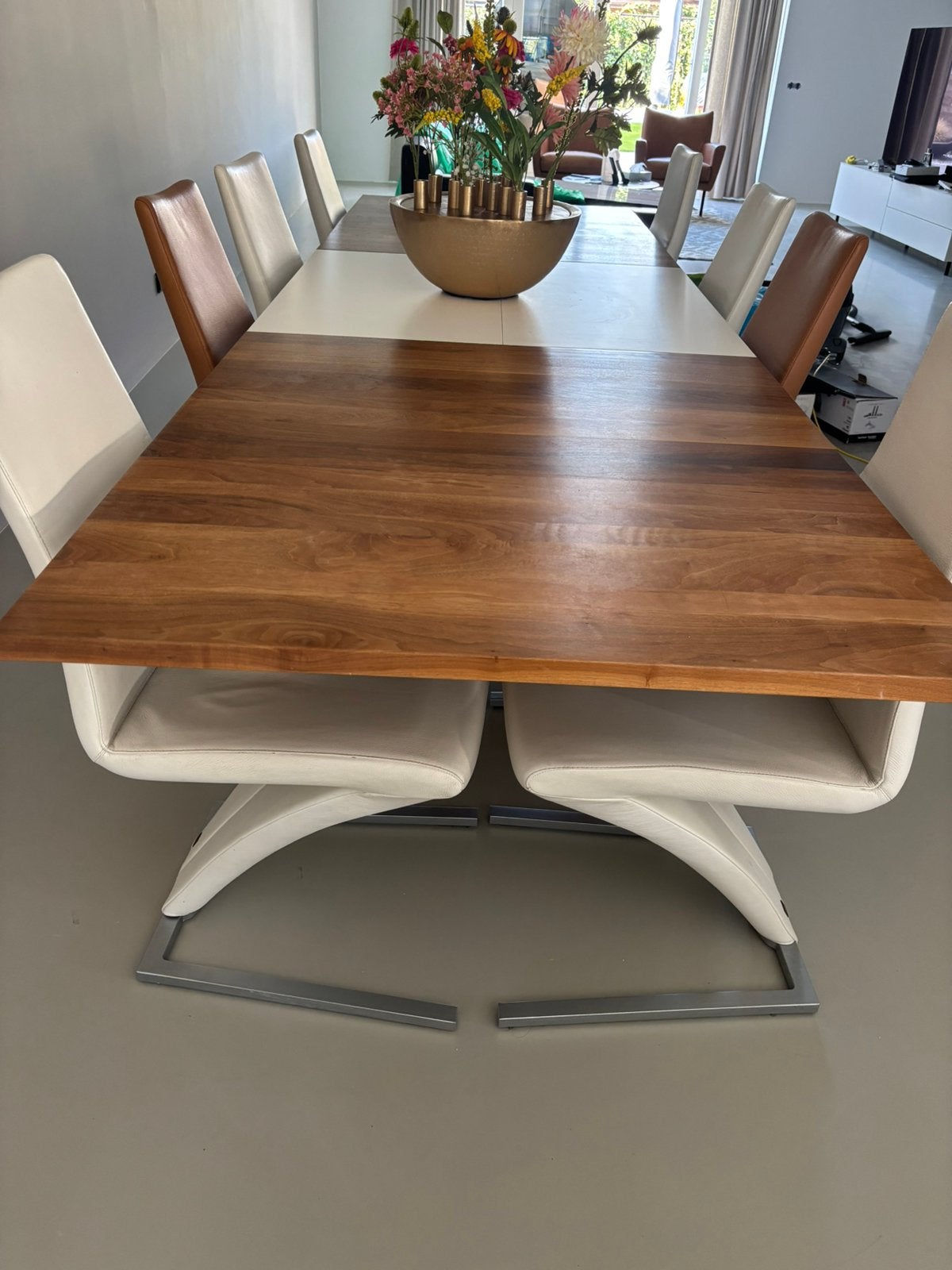 rolf benz eettafel met 8 stoelen van rolf benz, Ophalen of Verzenden, Zo goed als nieuw