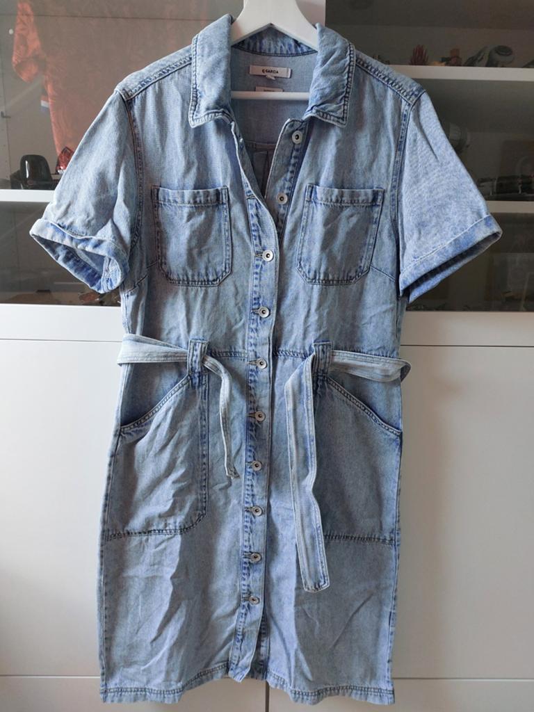 Garcia Denim Jurk Maat L - Zo goed als nieuw, Kleding | Dames, Blauw, Ophalen of Verzenden, Zo goed als nieuw, Boven de knie