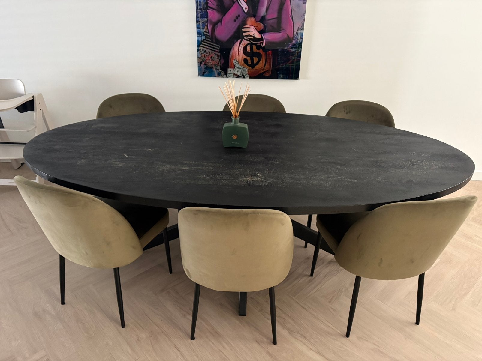 Eettafel met stoelen, Ophalen, Zo goed als nieuw, Rechthoekig, 50 tot 100 cm