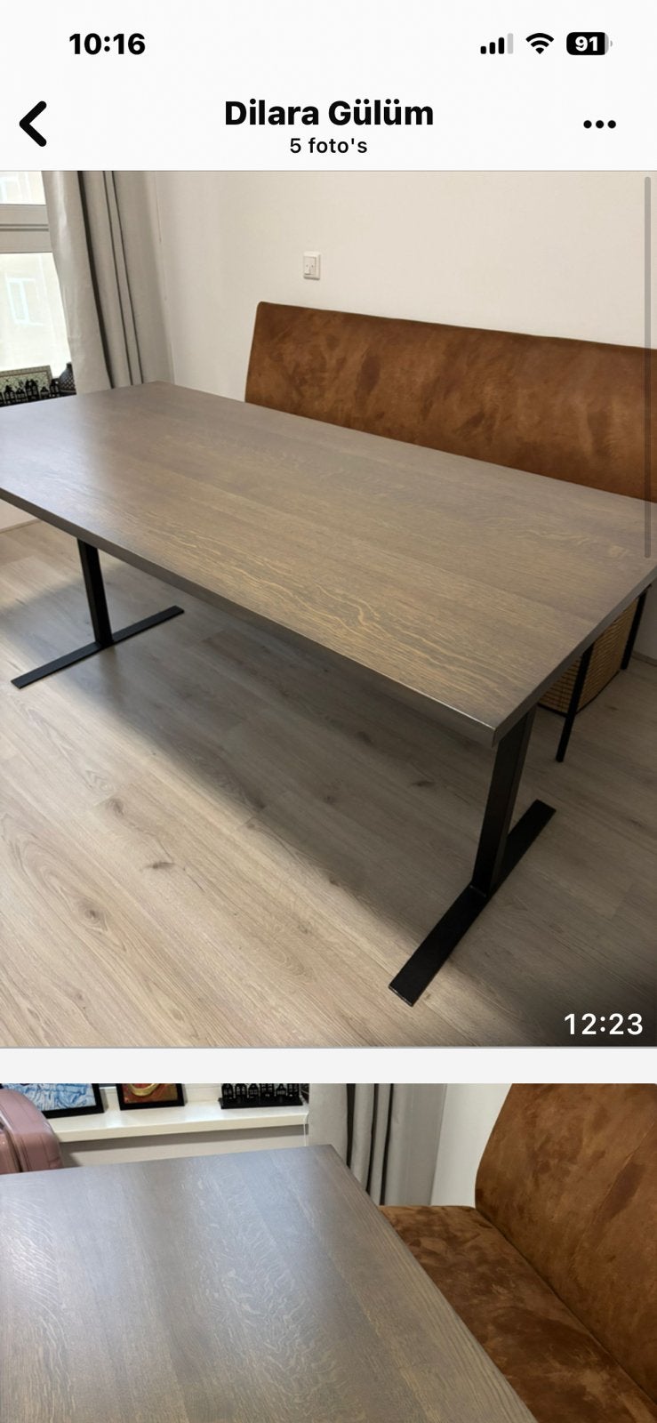 Eethoek, eettafel met bank, Eikenhout, Zo goed als nieuw, Vijf personen of meer, 150 tot 200 cm
