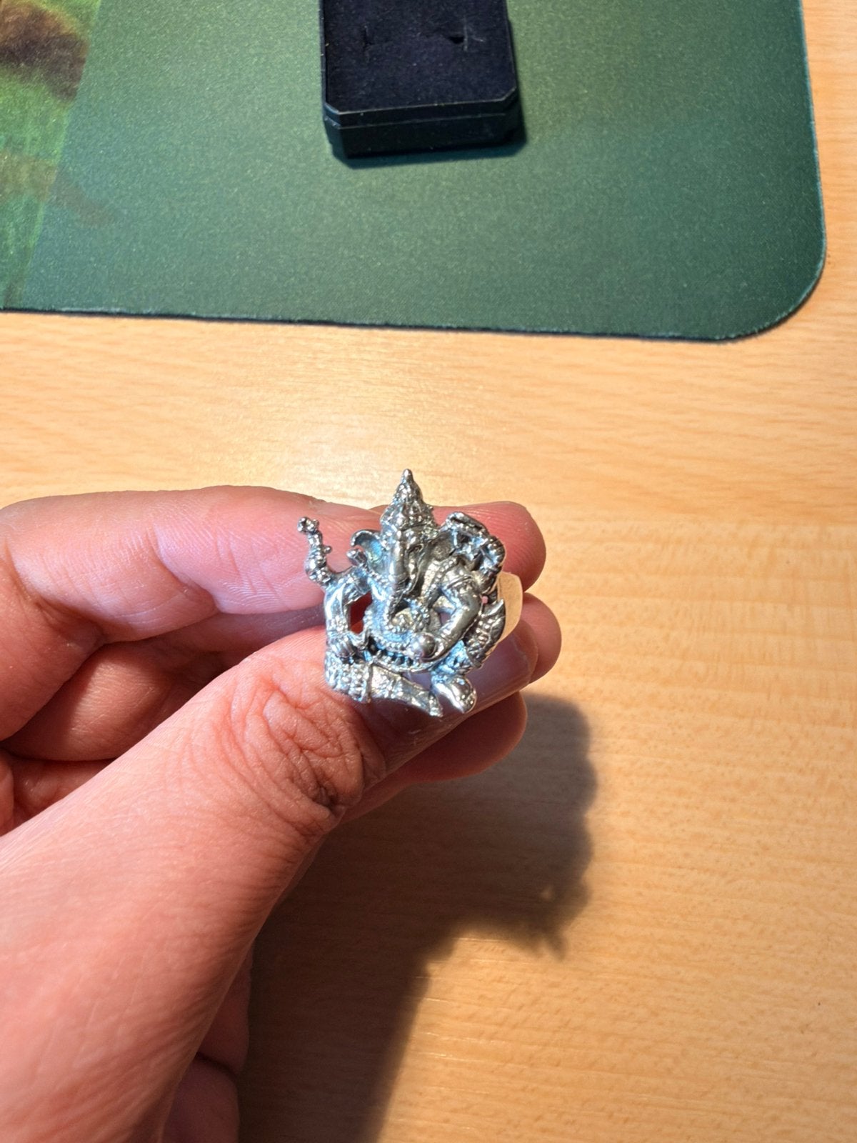Zilveren ring ganesha india, Ophalen of Verzenden, Zo goed als nieuw, 17 tot 18, Dame