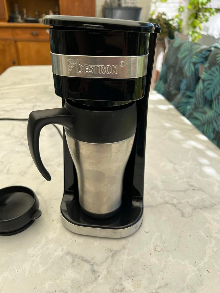 Bestron Koffie To Go machine met thermobeker 450ml, Gebruikt, Koffiemachine, Gemalen koffie, Ophalen of Verzenden