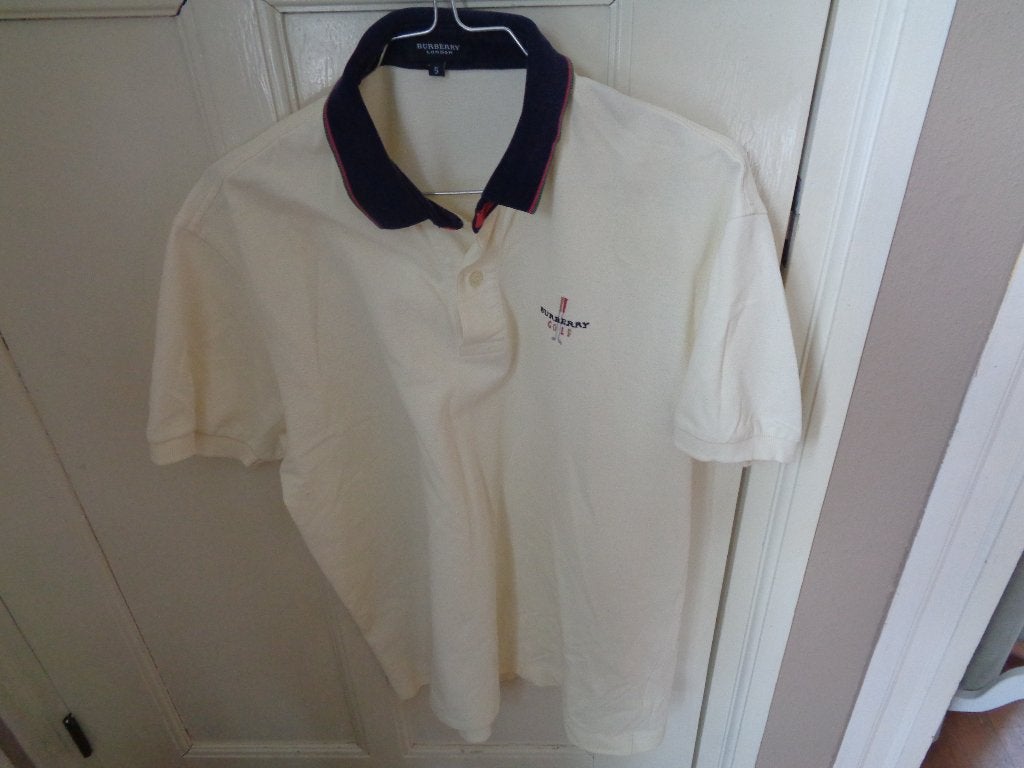 BURBERRY LONDON polo:mt M/L, Maat 48/50 (M), Wit, Ophalen of Verzenden, Zo goed als nieuw
