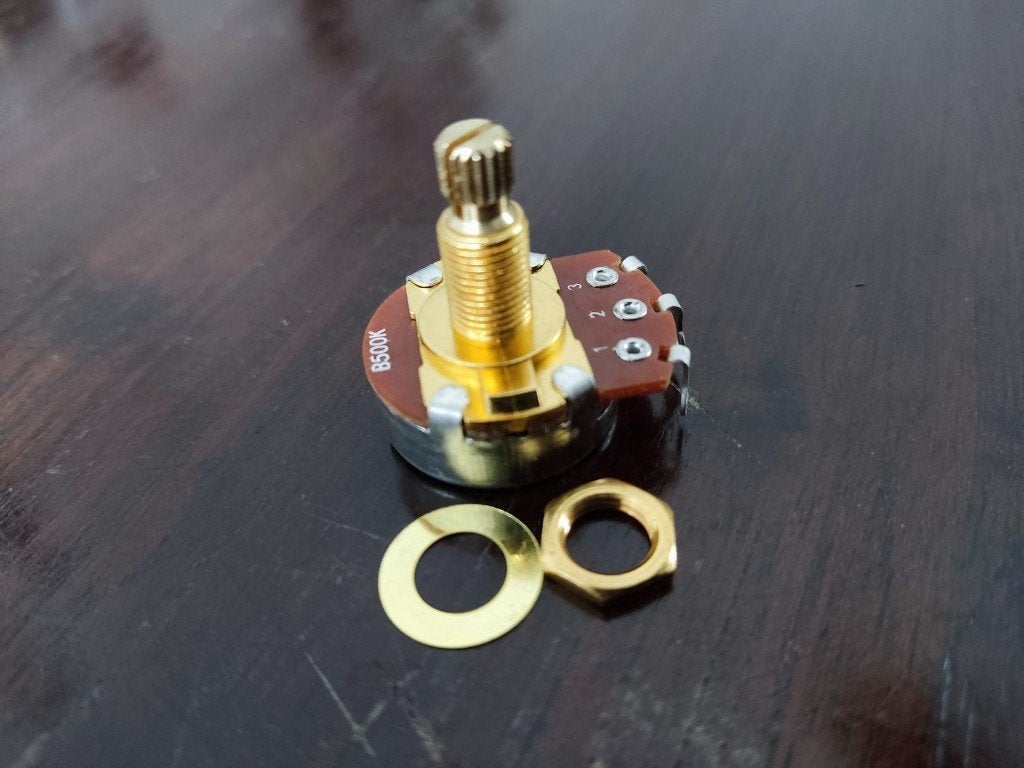 Potmeter b500k full size - 18 mm split shaft, Moku Custom Guitars, Nieuw, 4613CB, Ophalen of Verzenden