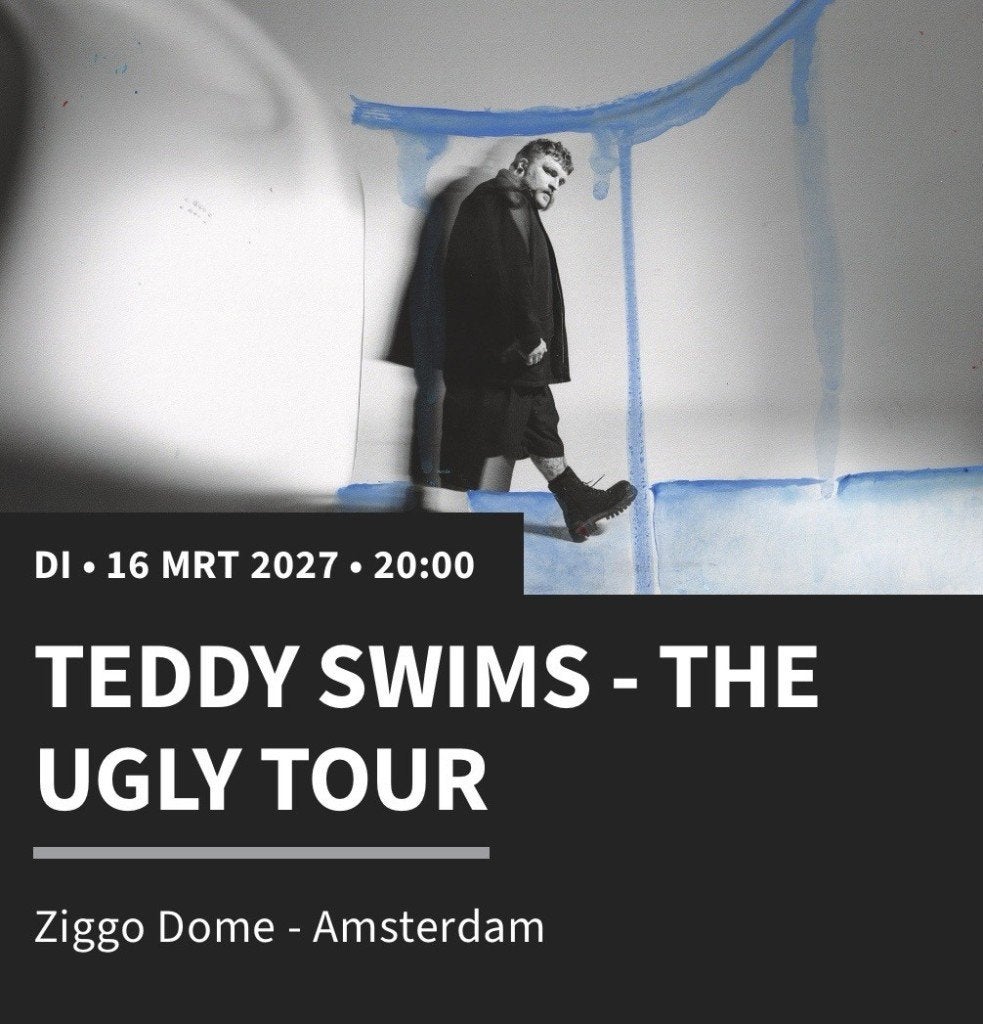 Platinum tickets 16 maart Teddy Swims Ziggodome, Twee personen, Maart