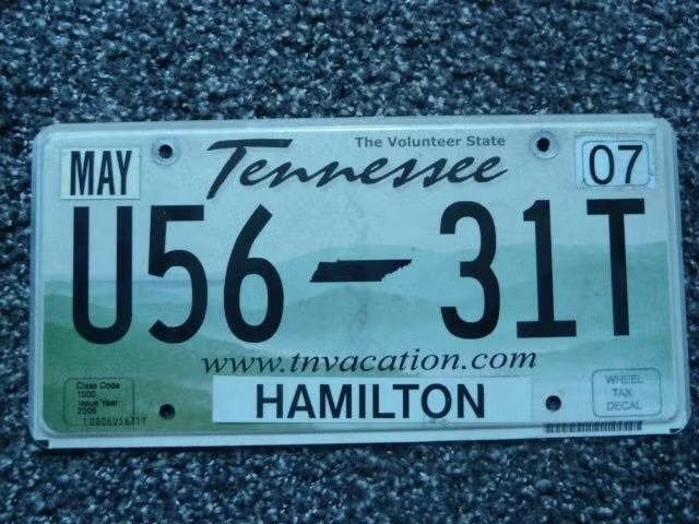 Kentekenplaat Licenceplate Tennessee Vacation Hamilton USA, Ophalen of Verzenden, Gebruikt, Auto's