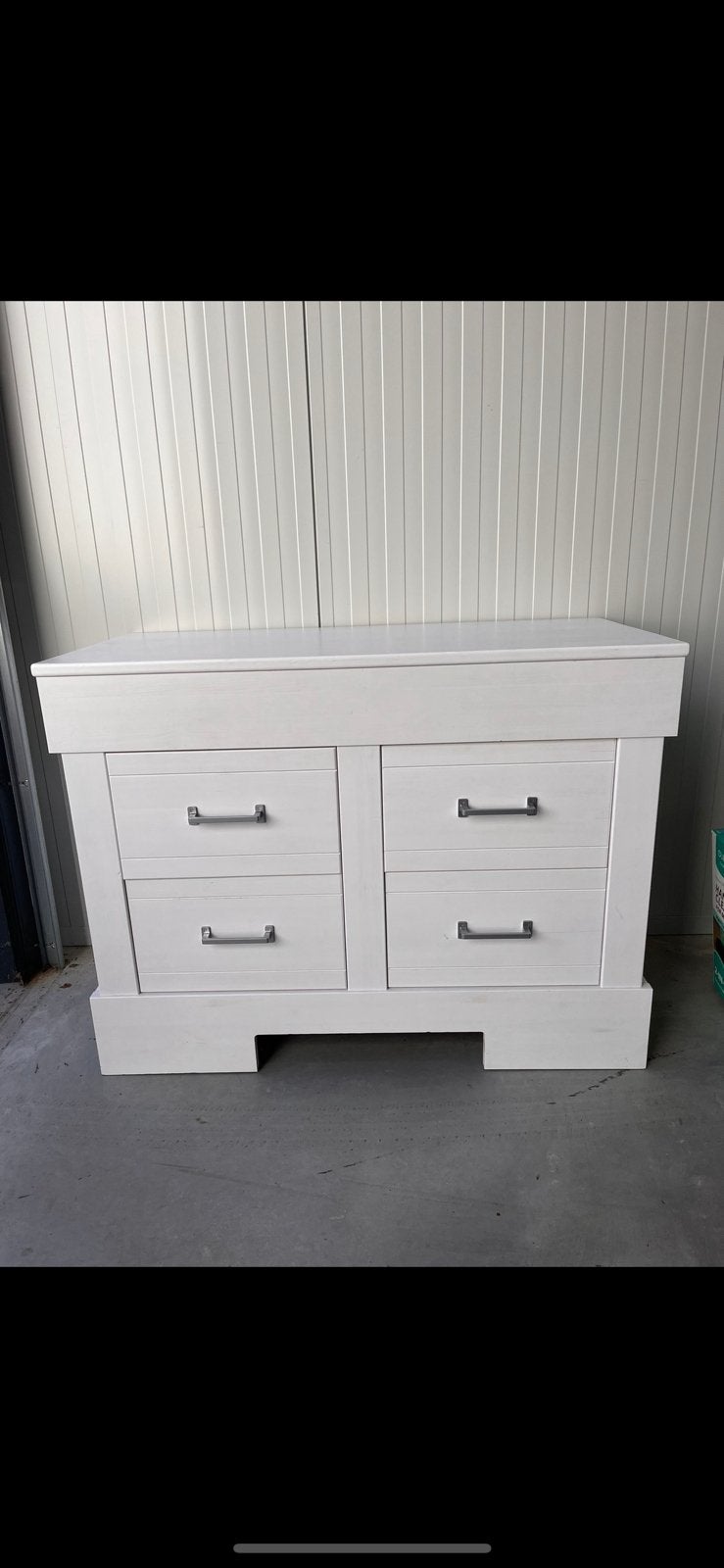 Witte commode ladekast 4 lades, Ophalen, Gebruikt, 50 tot 70 cm, 100 cm of meer