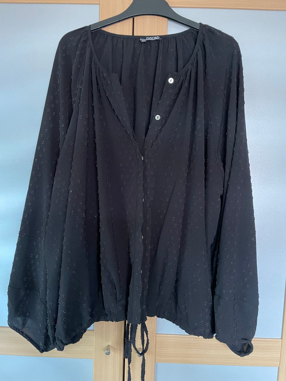 Zwarte blouse Norah maat 46/48, Verzenden, Zo goed als nieuw, Maat 46/48 (XL) of groter, Zwart