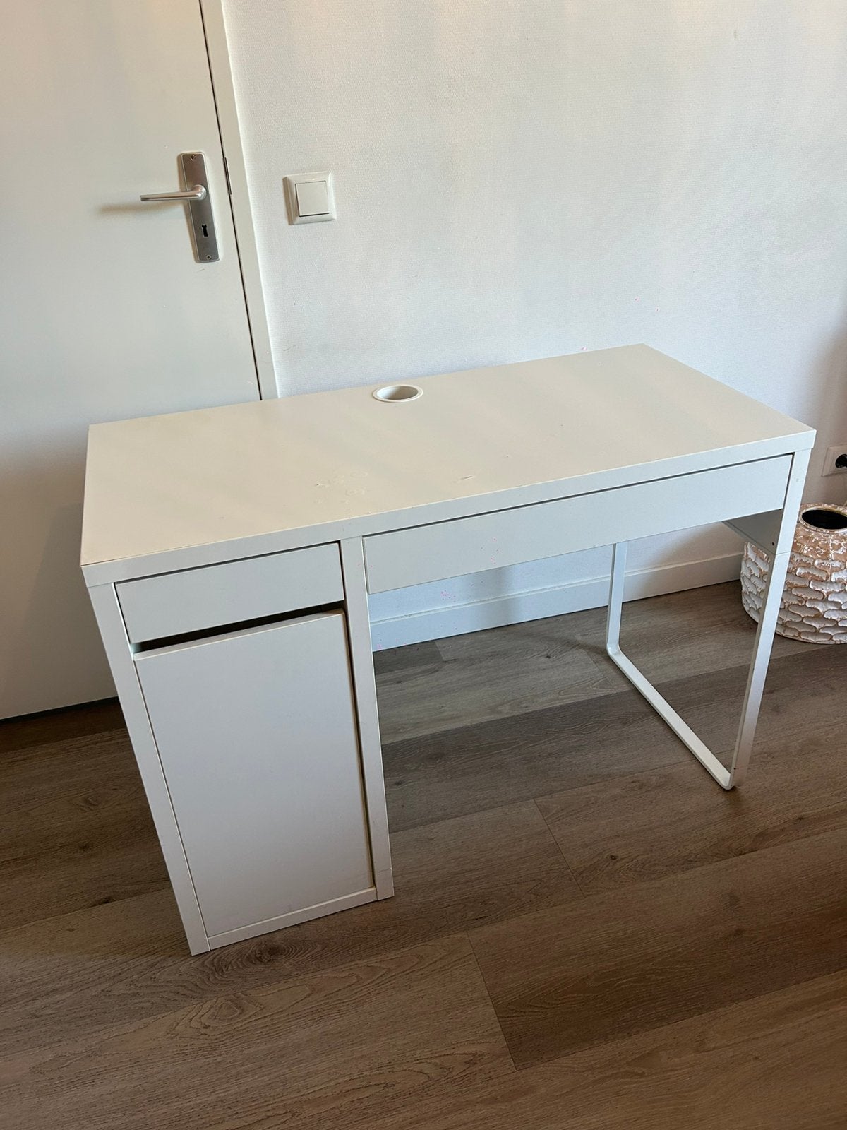 Ikea Micke bureau wit, gebruikt maar nog prima, MOET NU WEG, Ophalen, 105 cm, Gebruikt, Scandinavisch