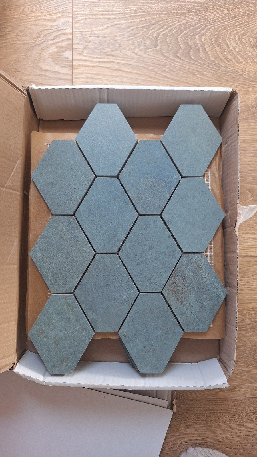9x Unicom Starker Oxid Emerald Hexagon mozaïektegel - nieuw, Ophalen, Nieuw, Minder dan 20 cm, Minder dan 20 cm