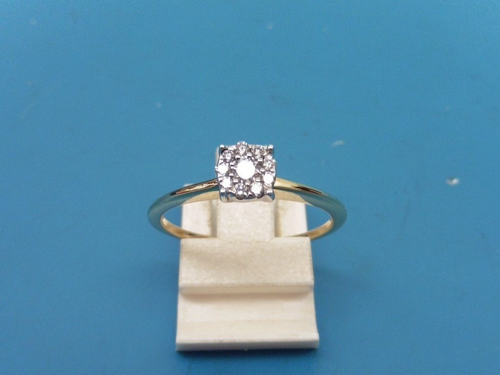 Gouden Diamonde bi-color damesring met briljant          G24