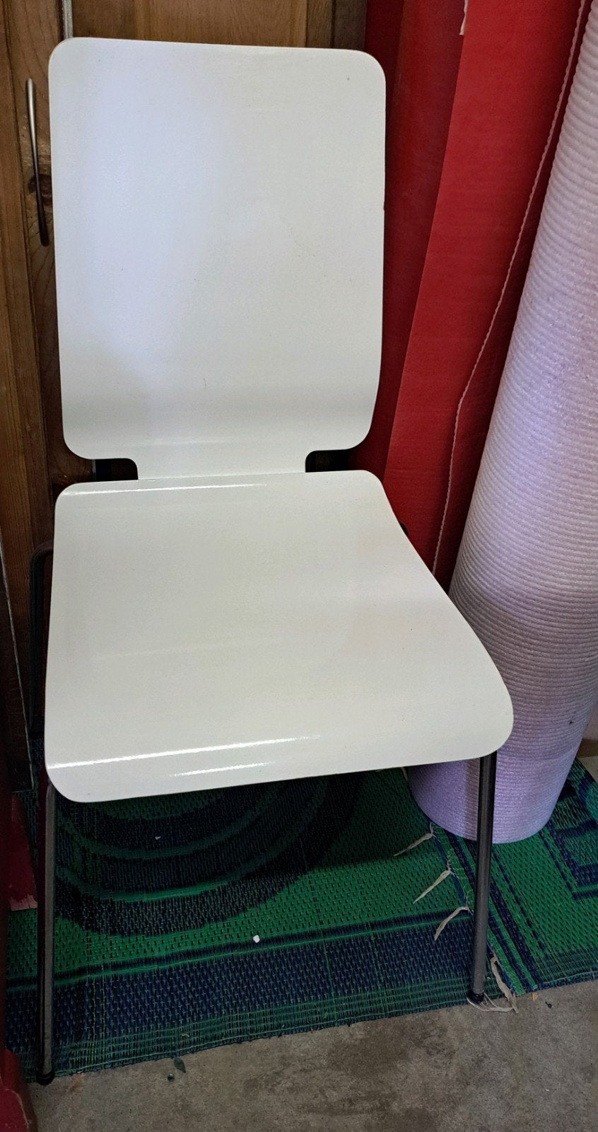 2x IKEA Gilbert stoelen - wit met metalen onderstel, Ophalen, Gebruikt, Twee, Modern, Scandinavisch