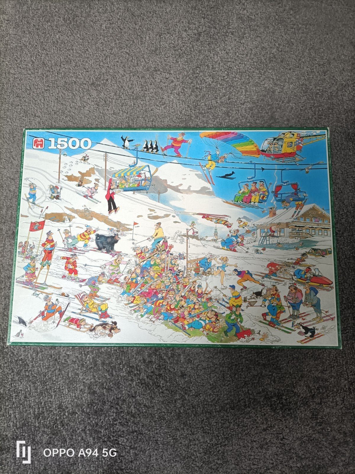 Jan van Haasteren puzzel - Wintersport - 1500 st, Ophalen, 500 t/m 1500 stukjes, Zo goed als nieuw, Legpuzzel