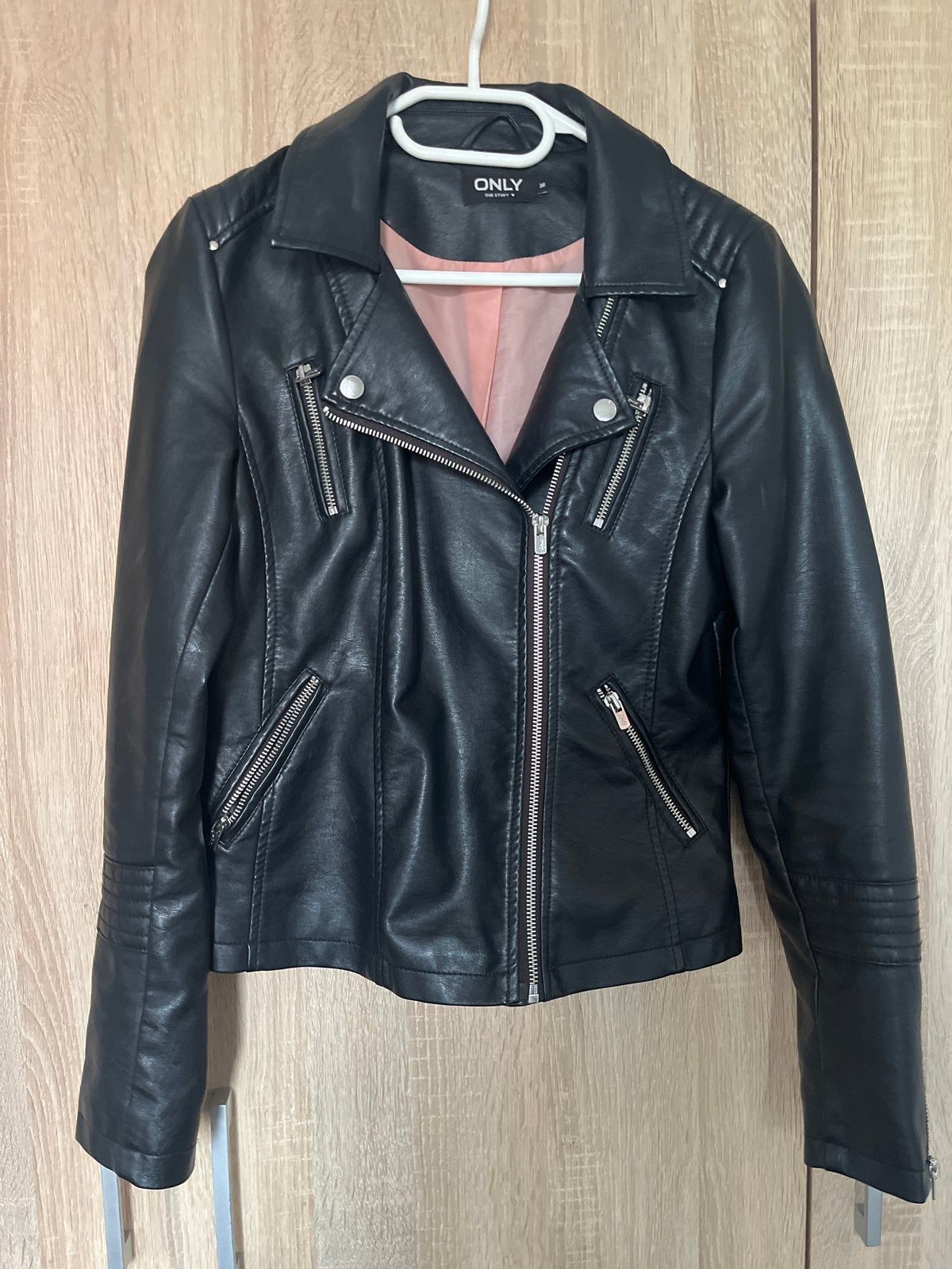 ONLY Zwart Bikerjack Maat 36, Ophalen of Verzenden, Zo goed als nieuw, Maat 36 (S), Zwart