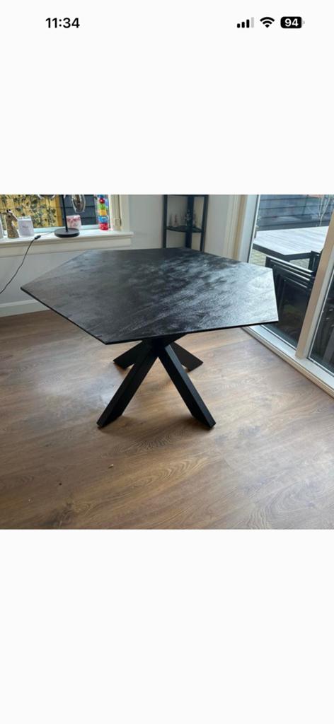 Eettafel zeshoekig 140cm, Huis en Inrichting, Tafels | Eettafels, Ophalen of Verzenden, Zo goed als nieuw, Rechthoekig, 100 tot 150 cm