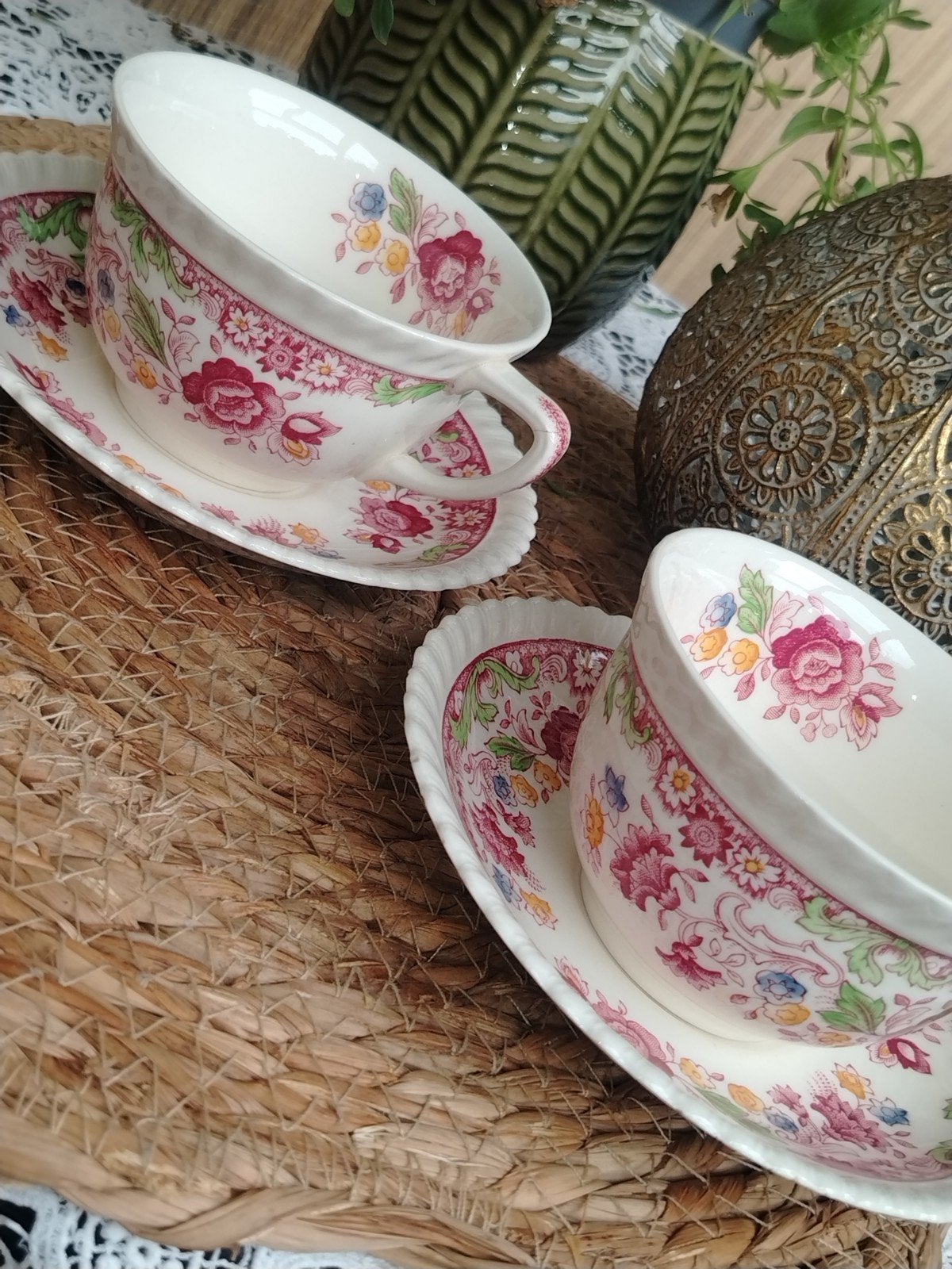 Vintage Johnson Bros Winchester theekopjes en schotels, Ophalen of Verzenden