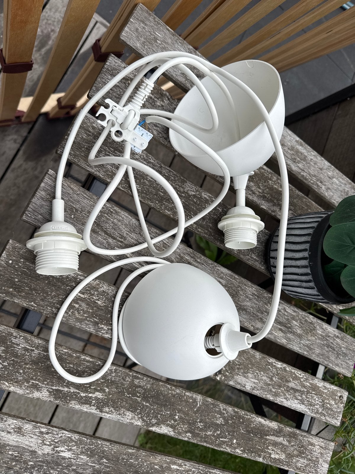 Ikea Hemma Pendel - Witte Plafondlamp Ophangsysteem, Ophalen, Gebruikt, Kunststof, E27 (groot)