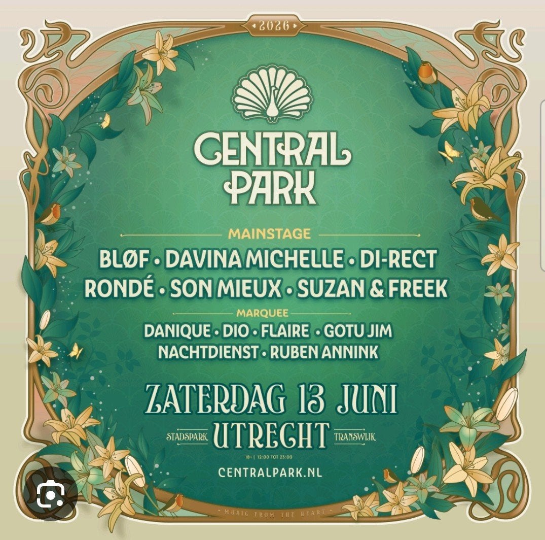 Central Park 2 tickets voor de zaterdag, Twee personen