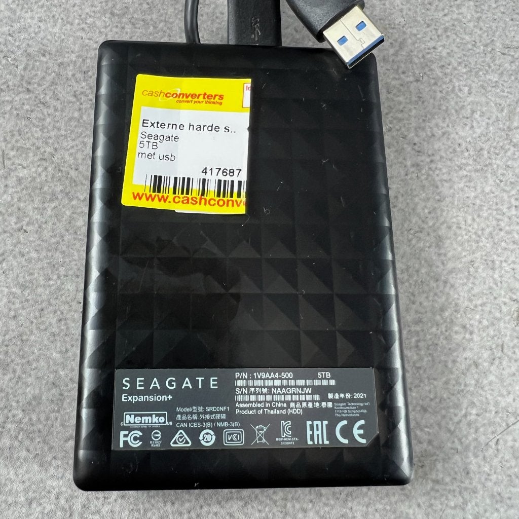 Seagate Harde schijf | 5TB | met kabel | 417687, Gebruikt, HDD, Ophalen of Verzenden, Desktop