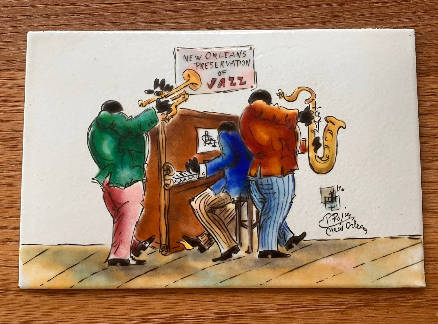 Emaille bordje pili rojas jazz muziek new orleans kunst, Ophalen of Verzenden, Zo goed als nieuw, Poster, Artwork of Schilderij