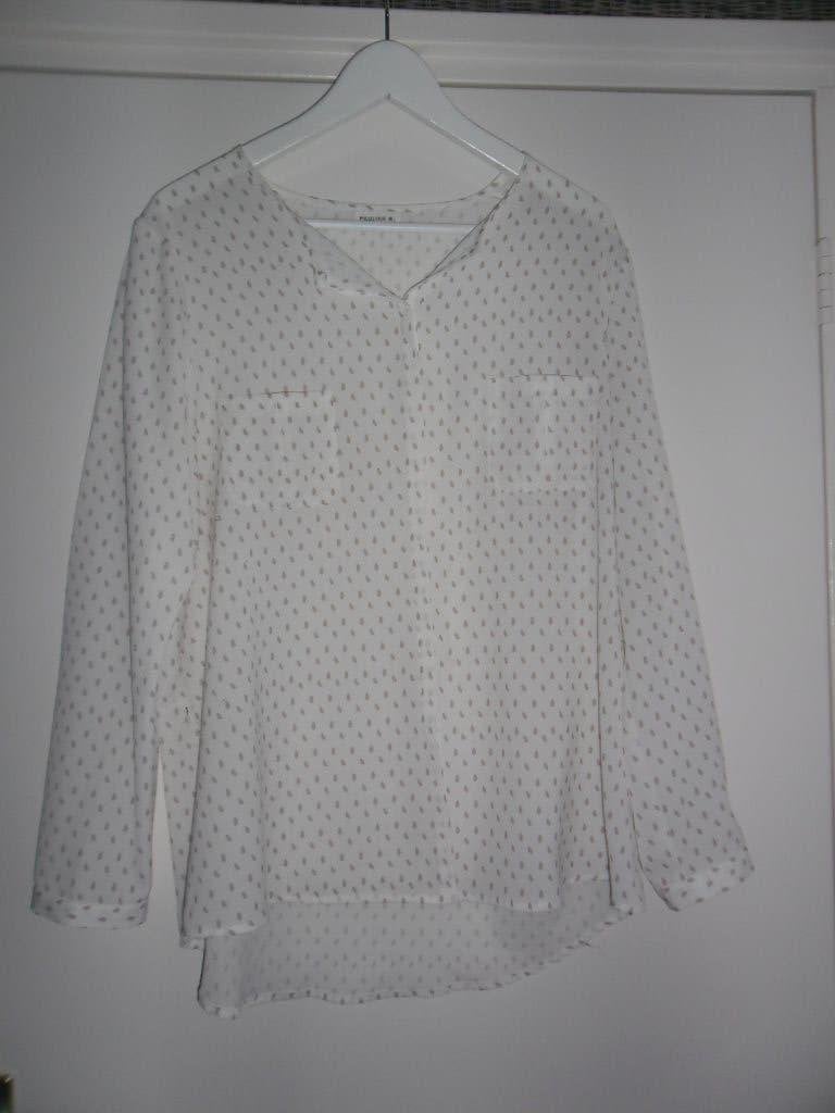 Pauline B. Blouse Gebroken Wit Met Beige Stippen Maat T6/46, Wit, Maat 46/48 (XL) of groter, Ophalen of Verzenden, Pauline B.
