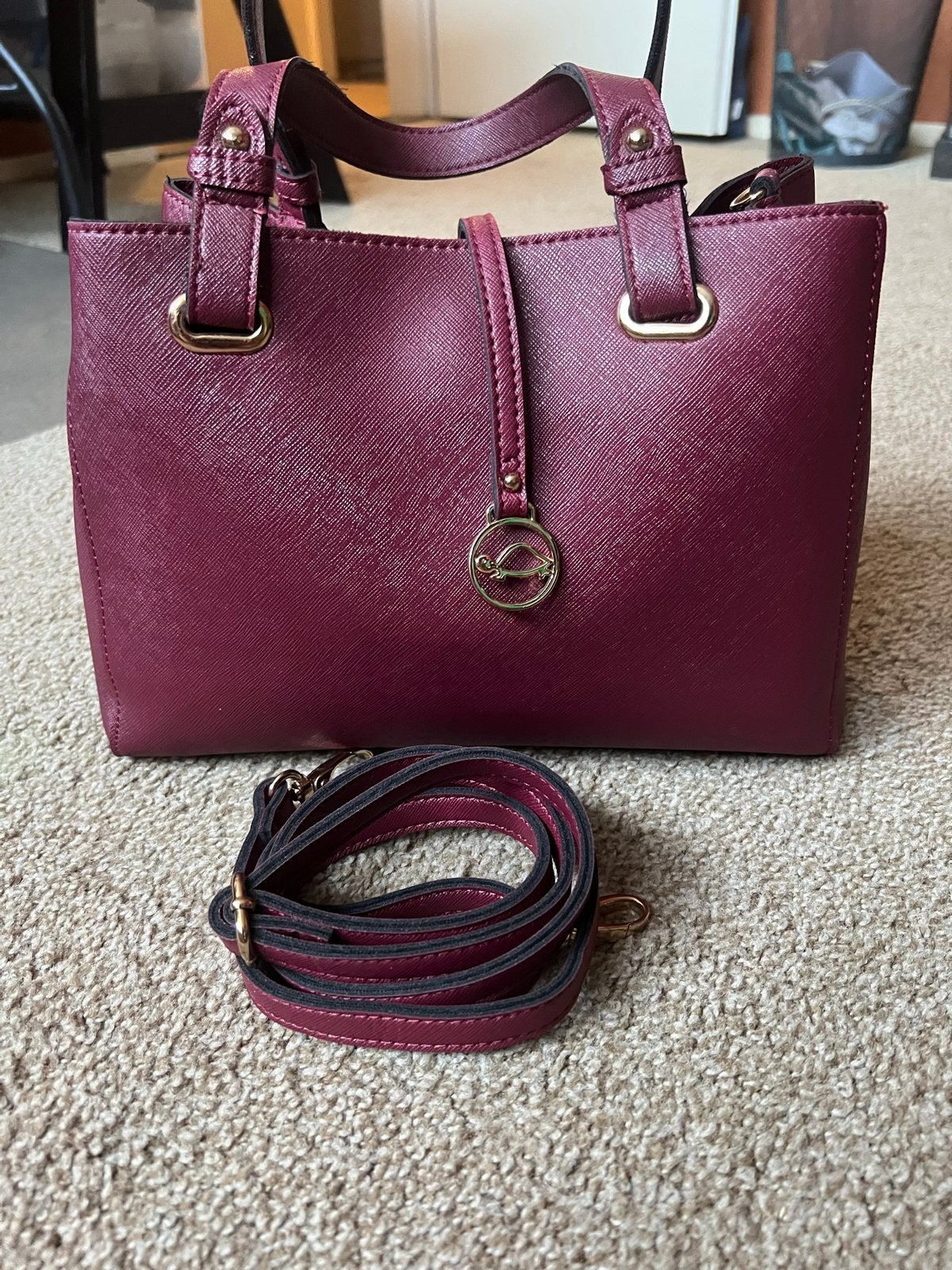 Carpisa Bordeaux Dames Handtas met Schouderriem, Ophalen of Verzenden, Zo goed als nieuw, Rood, Handtas