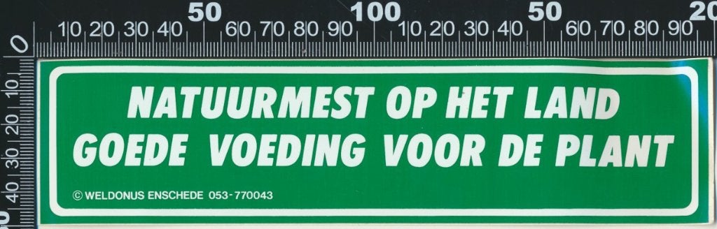Sticker: Weldonus Enschede Natuurmest, Ophalen of Verzenden, Zo goed als nieuw, Bedrijf of Vereniging