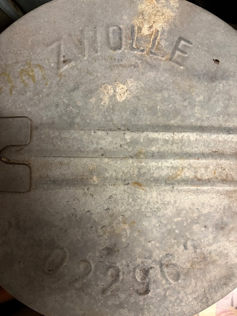 vintage zinken vuilnisbak Zwolle, Huis en Inrichting, 40 liter of meer, Ophalen, Gebruikt, Metaal