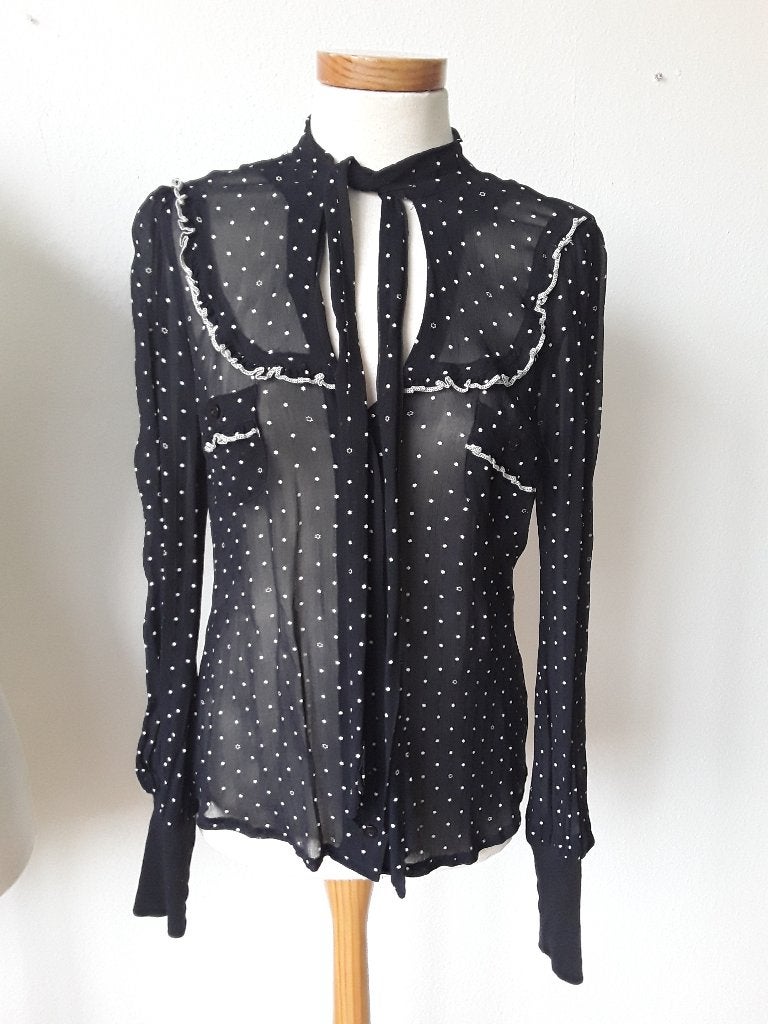 Dept blouse mt M, Maat 38/40 (M), Zwart, Ophalen of Verzenden, Zo goed als nieuw