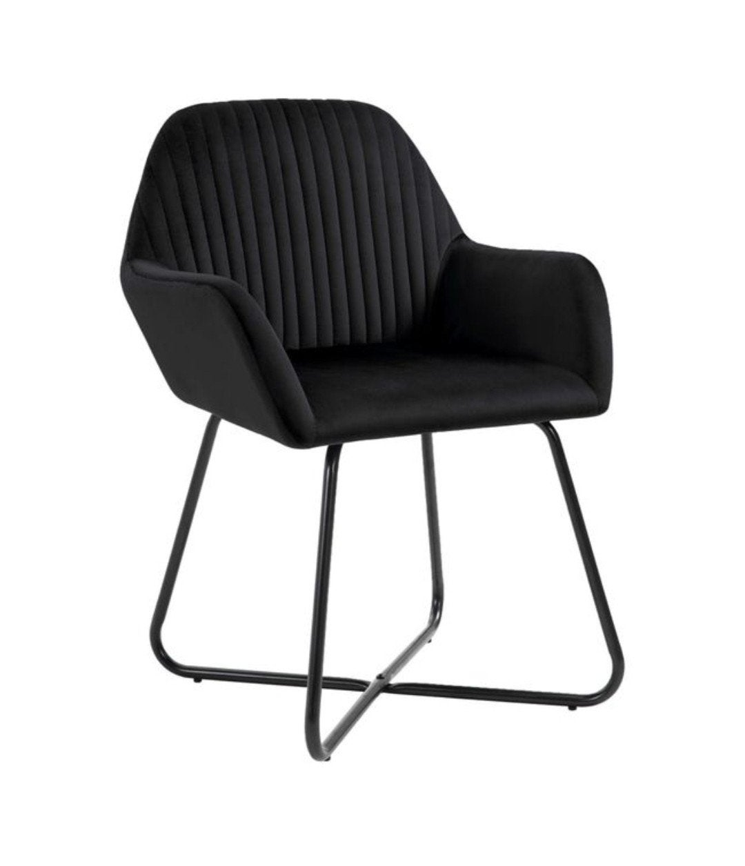 zwarte fluwelen eetkamerstoelen met armleuningen, Ophalen, Twee, Zwart, Zo goed als nieuw