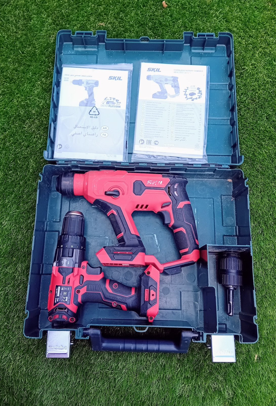 Skill accu boormachines en compressor, Ophalen of Verzenden, Zo goed als nieuw, Boormachine, Variabele snelheid