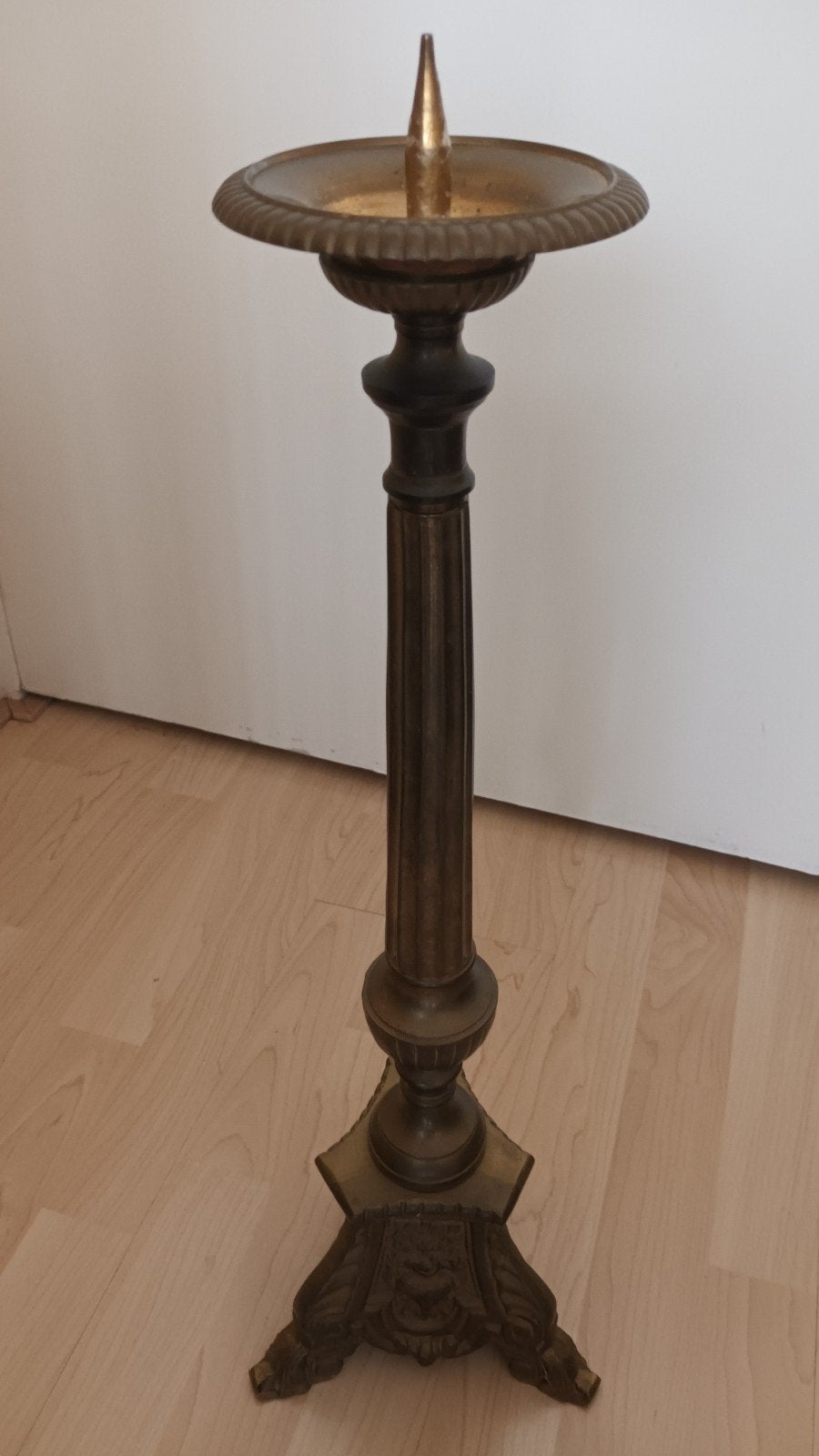 Kandelaar antiek. 60cm 3kg. Messing, Ophalen of Verzenden