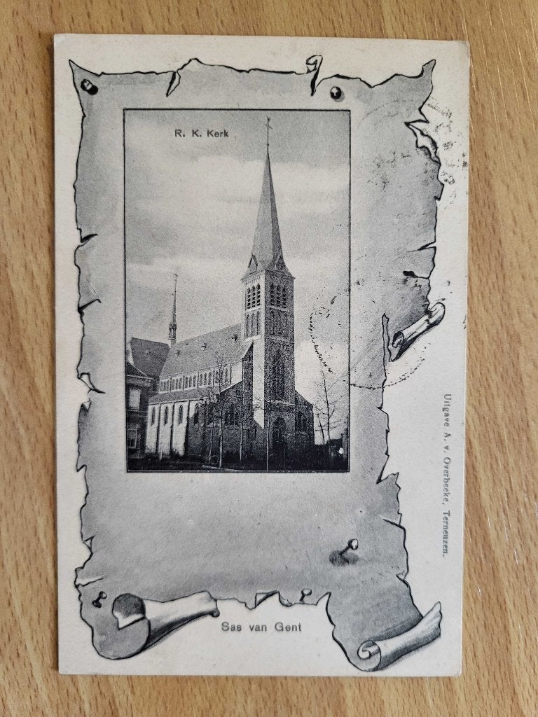 ansicht SAS VAN GENT Kerk, Ophalen of Verzenden, Voor 1920, Zeeland