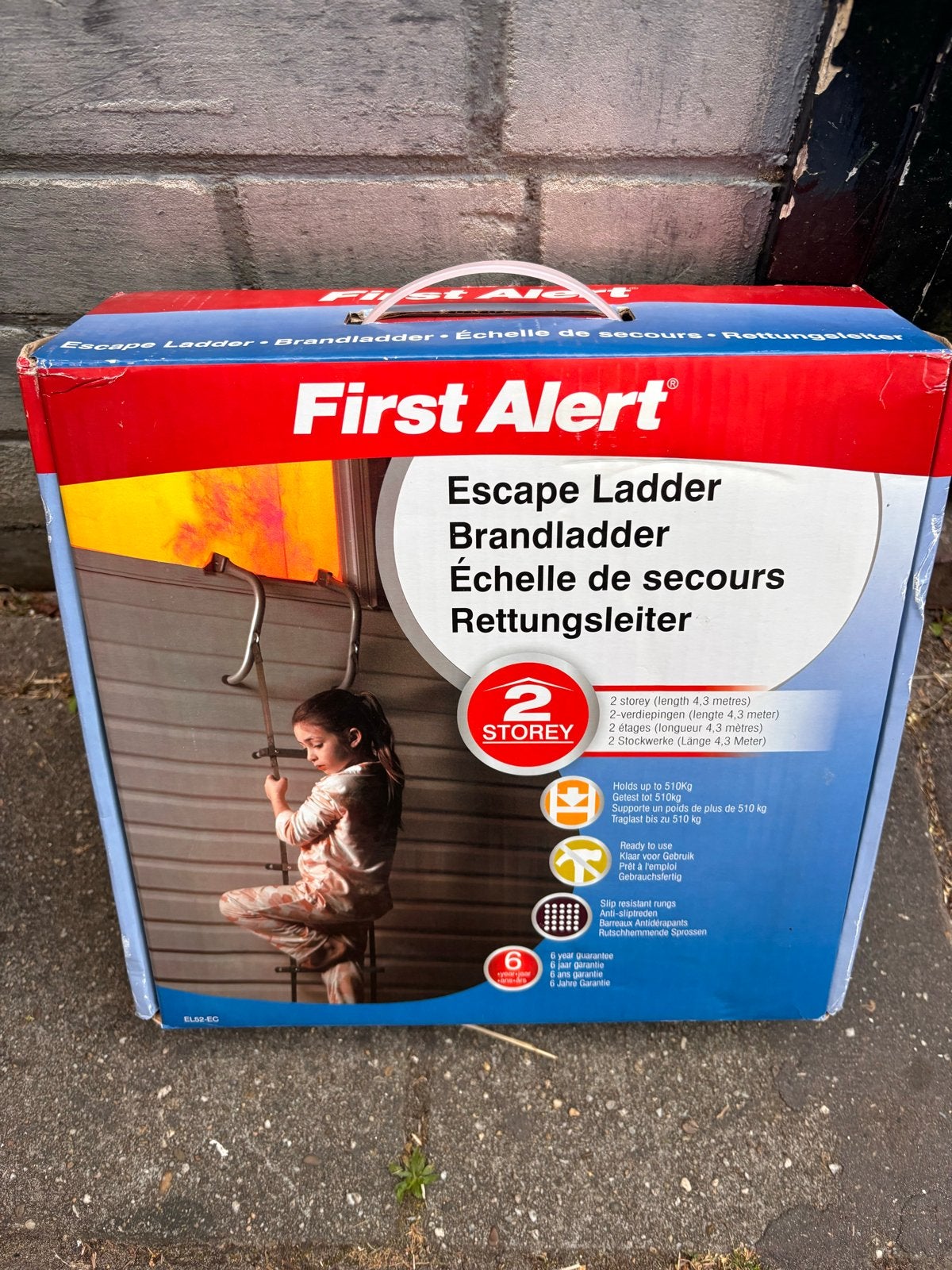 First Alert Brandladder - 2 Verdiepingen (4.3 meter), Ophalen, Nieuw, Ladder, Opvouwbaar of Inschuifbaar