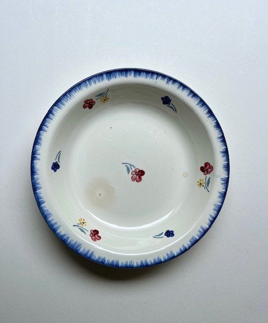 Digoin Sarreguemines Mary Lou diepe schaal saladière, Antiek en Kunst, Antiek | Servies los, Ophalen of Verzenden