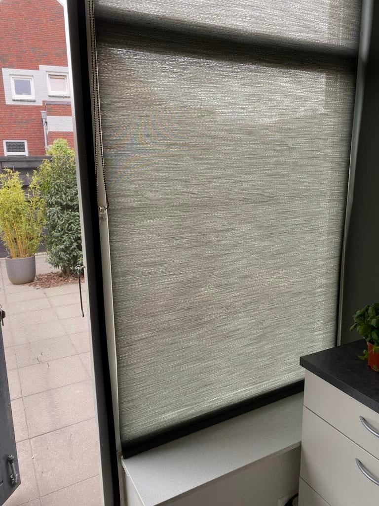 Veneta Rolgordijn antraciet semi transparant 137x220cm, Gebruikt, 100 tot 150 cm, 200 cm of meer, Ophalen of Verzenden
