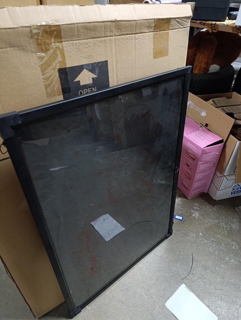 Glazen Deur/Paneel Rookkleurig Zwart Aluminium Frame, Nieuw, Glasplaat, 160 cm of meer, 160 cm of meer