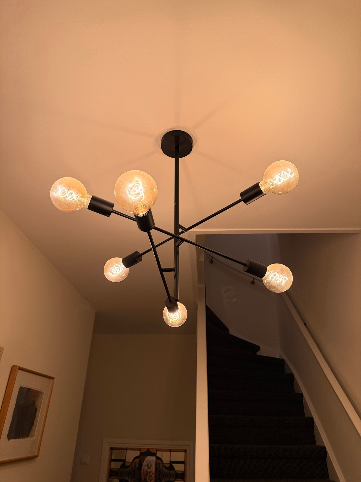 Lucide LESTER Plafonnière - 6xE27 - Zwart, Huis en Inrichting, Modern, Zwart, Nieuw, Plafondlamp