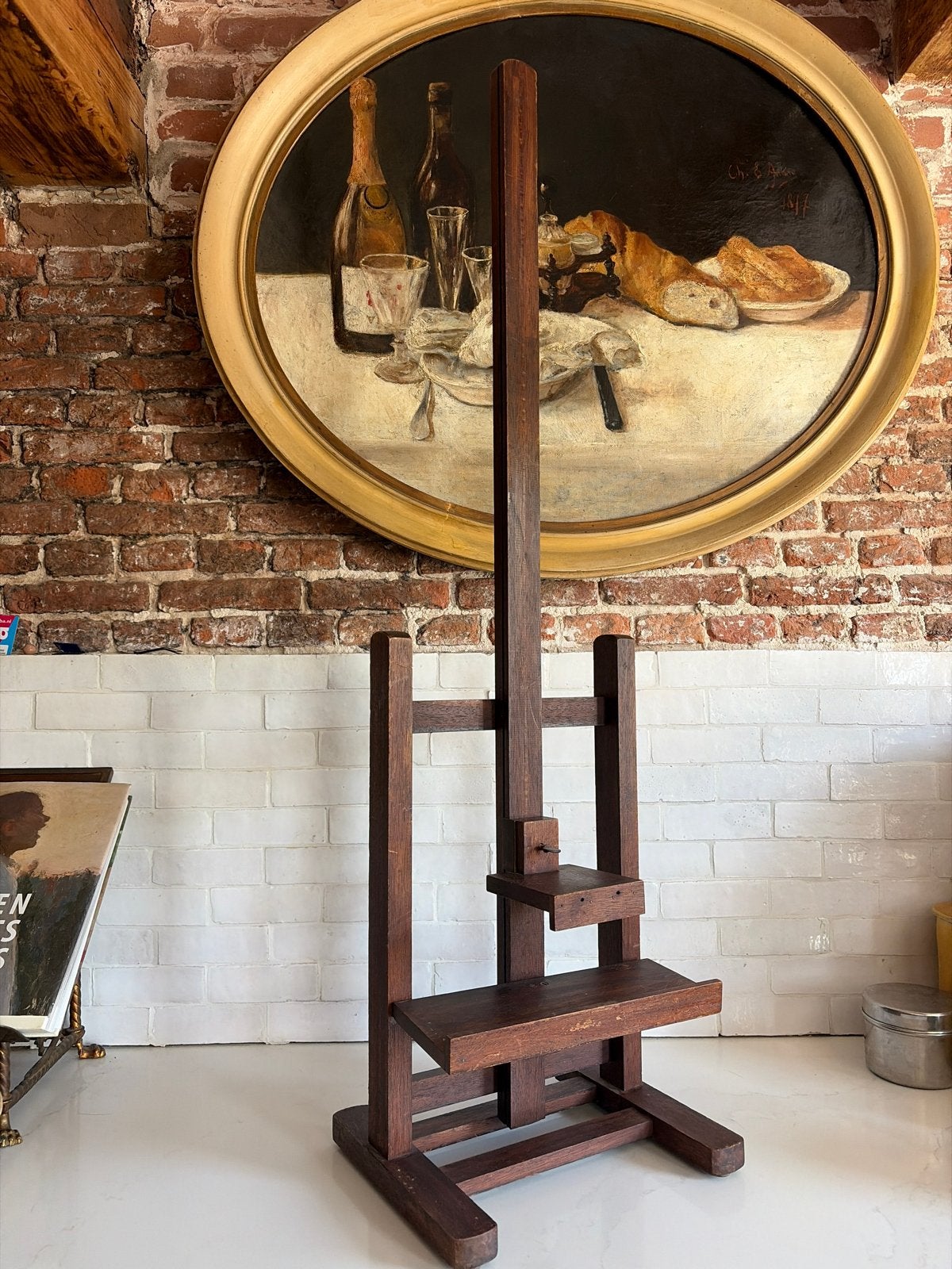 Vintage houten tafel schilders ezel, Ophalen of Verzenden, Gebruikt, Ezel