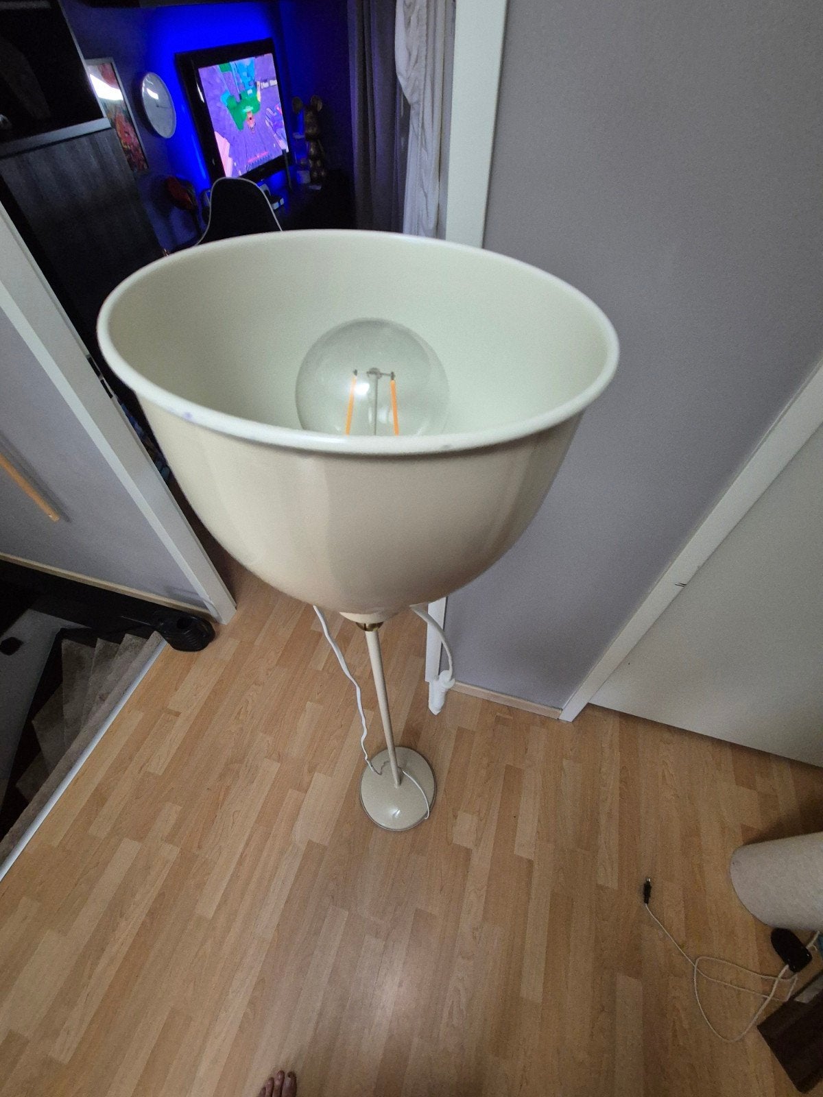 IKEA Vloerlamp - Crèmekleurig, Verstelbaar, Ophalen, Gebruikt, 100 tot 150 cm, E27 (groot)