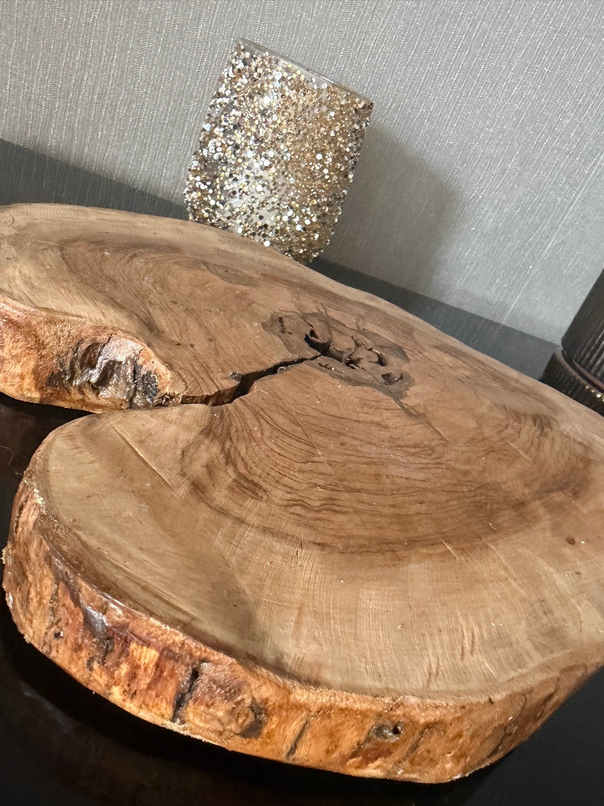 Decoratieve houten schijf - Rustiek en uniek, Hout, Gebruikt, Ophalen of Verzenden, Landelijk