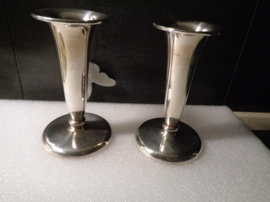 2 verzilverde vazen van wmf, Ophalen of Verzenden
