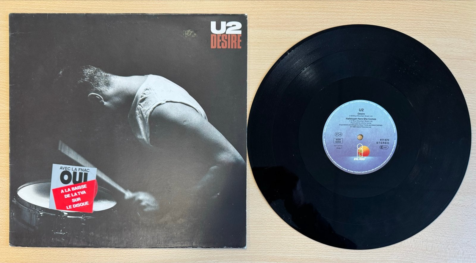 U2 - Desire 12” - 1988 Europe, Rock, Gebruikt, Verzenden, EP