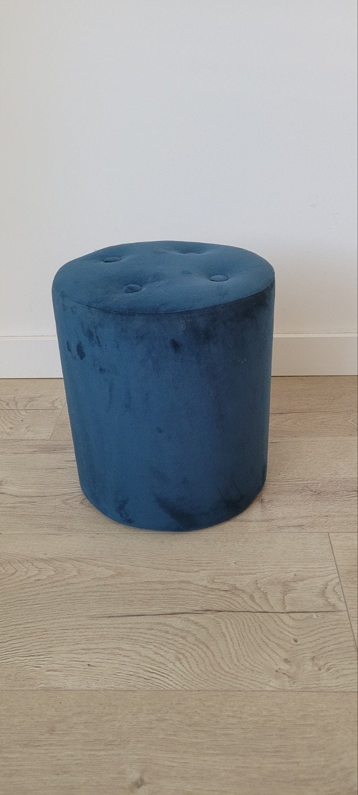 blauwe poef, Minder dan 50 cm, Rond, Minder dan 50 cm, Ophalen of Verzenden