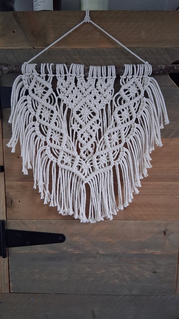 Macramé wandhanger 'Ayla' - Natuurlijk & Handgemaakt, Beige, 40 cm, Nieuw, Ophalen of Verzenden